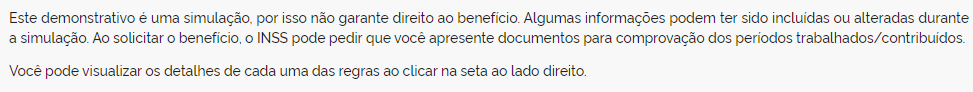 Simulador não garante benefício