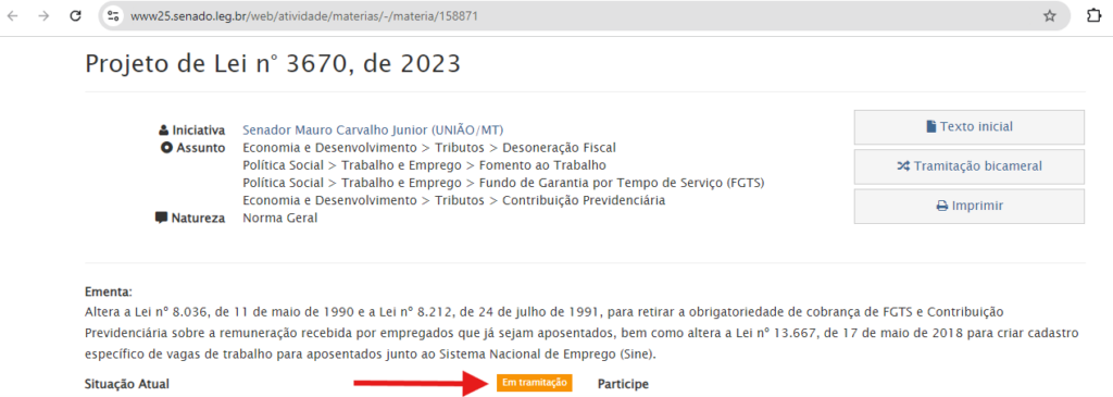 PL (Projeto de Lei) 3.670/2023