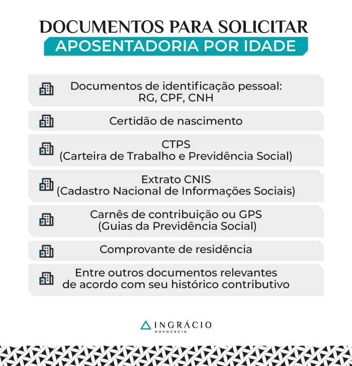 documentos solicitar aposentadoria por idade