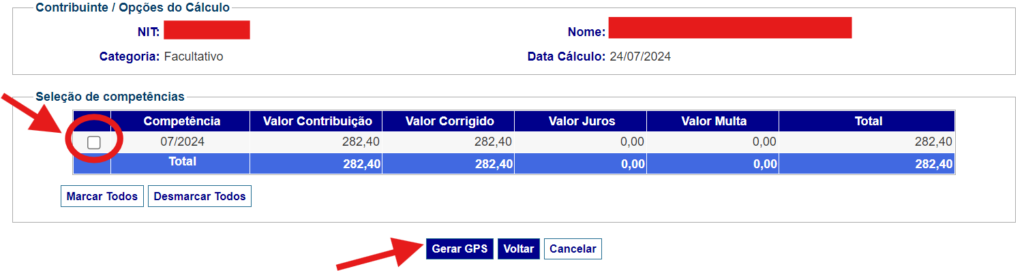 como gerar a guia da previdência social (GPS) pelo Sistema de Acréscimos legais (SAL)