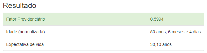 exemplo fator previdenciário 50 anos de idade