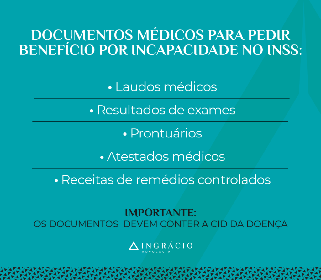 documentos para pedir benefício por incapacidade no inss