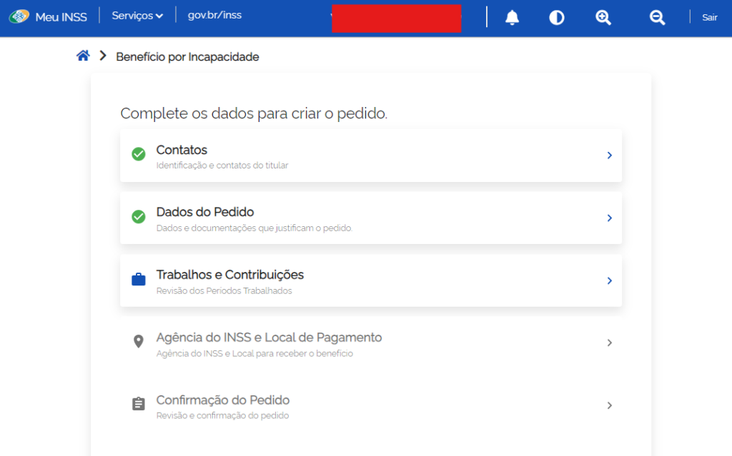 passo a passo pedir beneficio por incapacidade meu inss