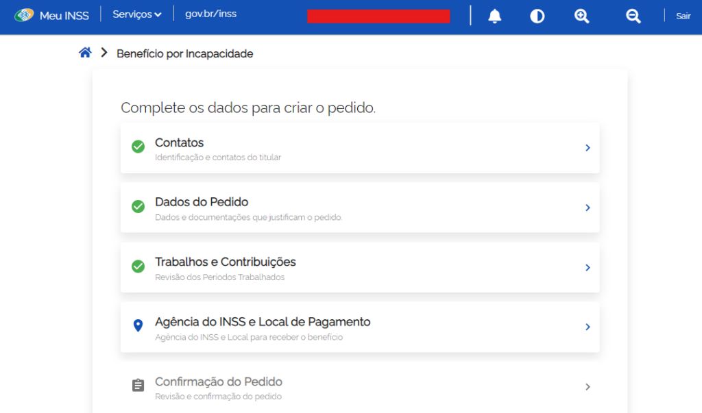 passo a passo pedir beneficio por incapacidade meu inss